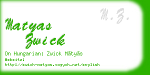 matyas zwick business card
