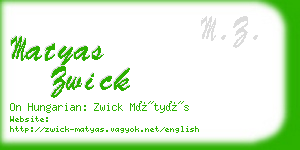 matyas zwick business card